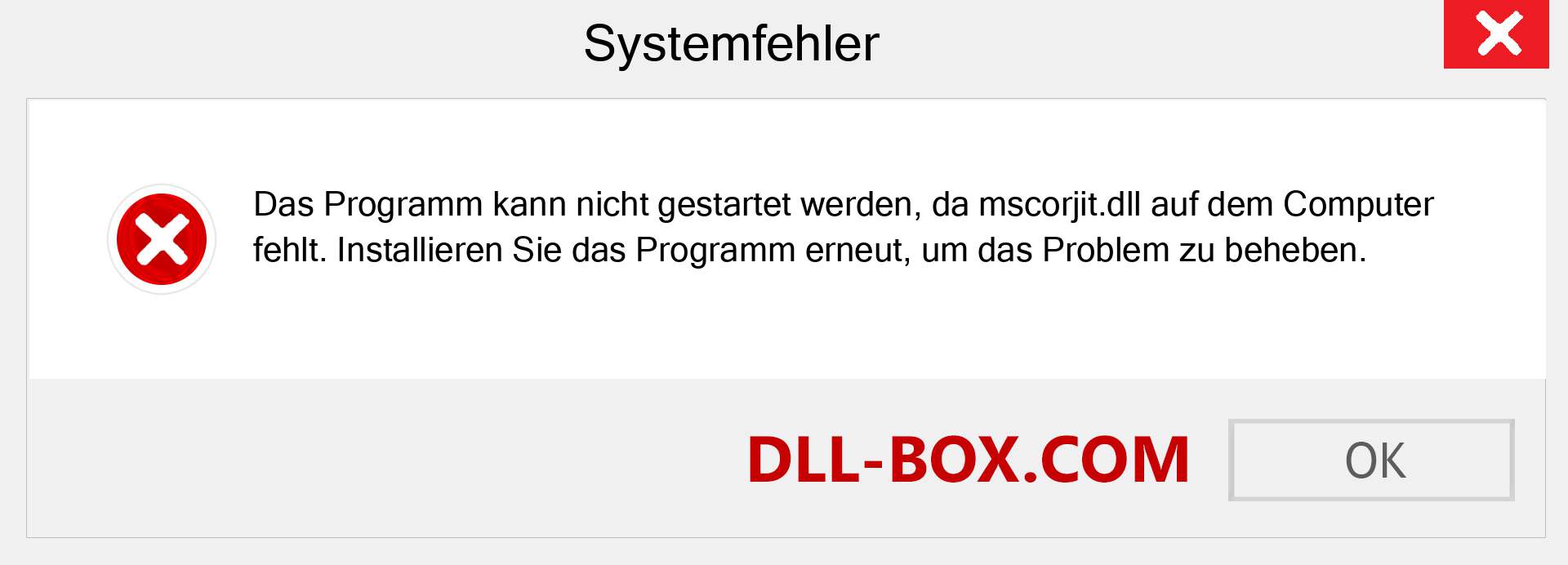 mscorjit.dll-Datei fehlt?. Download für Windows 7, 8, 10 - Fix mscorjit dll Missing Error unter Windows, Fotos, Bildern